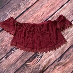 Maroon Crop Top